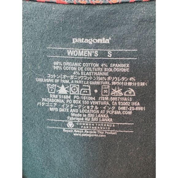 Patagonia Margot‎ Floral V-Neck Faux Wrap Dress Coral Pink Navy 3/4 Sleeve Sz S - Picture 2 of 8